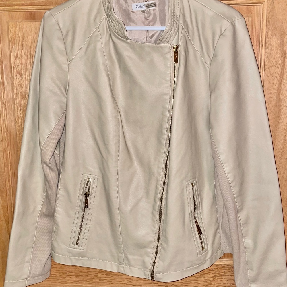 3/$20  Calvin Klein Faux Leather Women's Tan Jacket